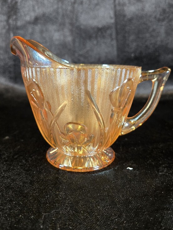 Jeanette Glass Other - Vintage Iris and Herringbone Jeanette Depression Glass Creamer Marigold Orange